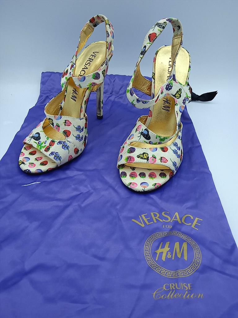 Sandalo D Bianco Con Faralle Versace Per H&M N 39 Con Sacca