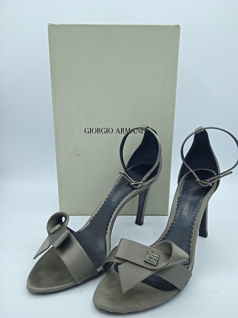 Sandalo D Grigio Con Strass Giorgio Armani N 37 Con Scatola