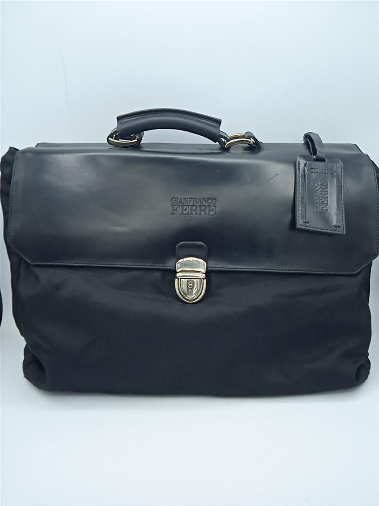 BORSA UFFICIO  PELLE  E STOFFA FERRE  