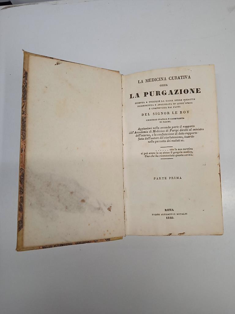 LA MEDICINA CURATIVA OSSIA LA PURGAZIONE | 1840