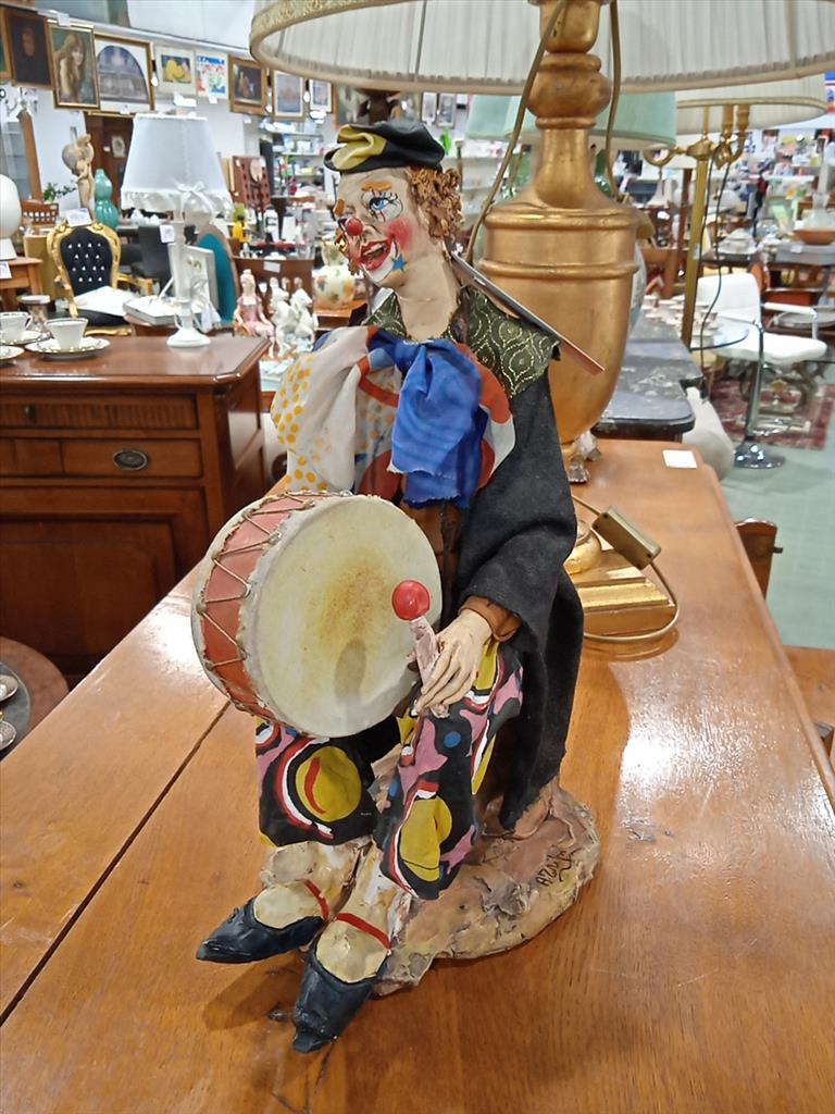 Scultura Clown Con Tamburo