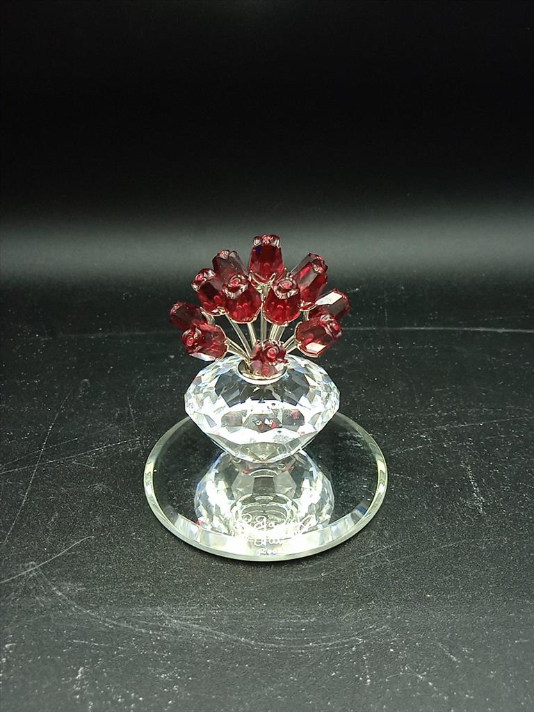 Vaso di rose rosse swarovski 