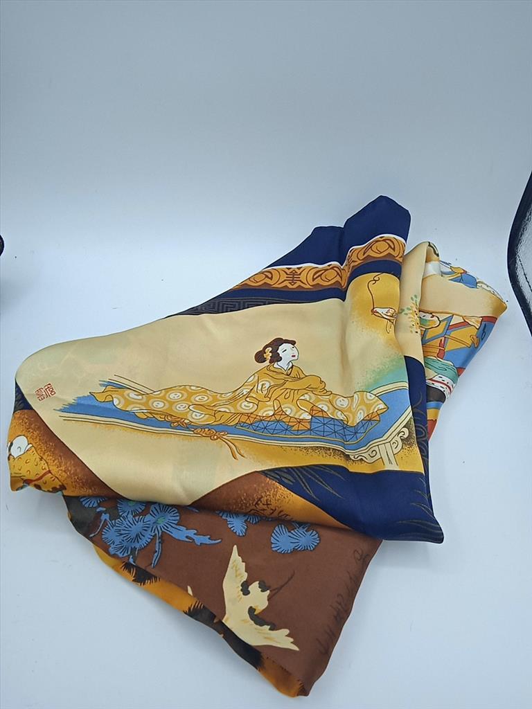 Foulard D Blu Arancio Orientale 