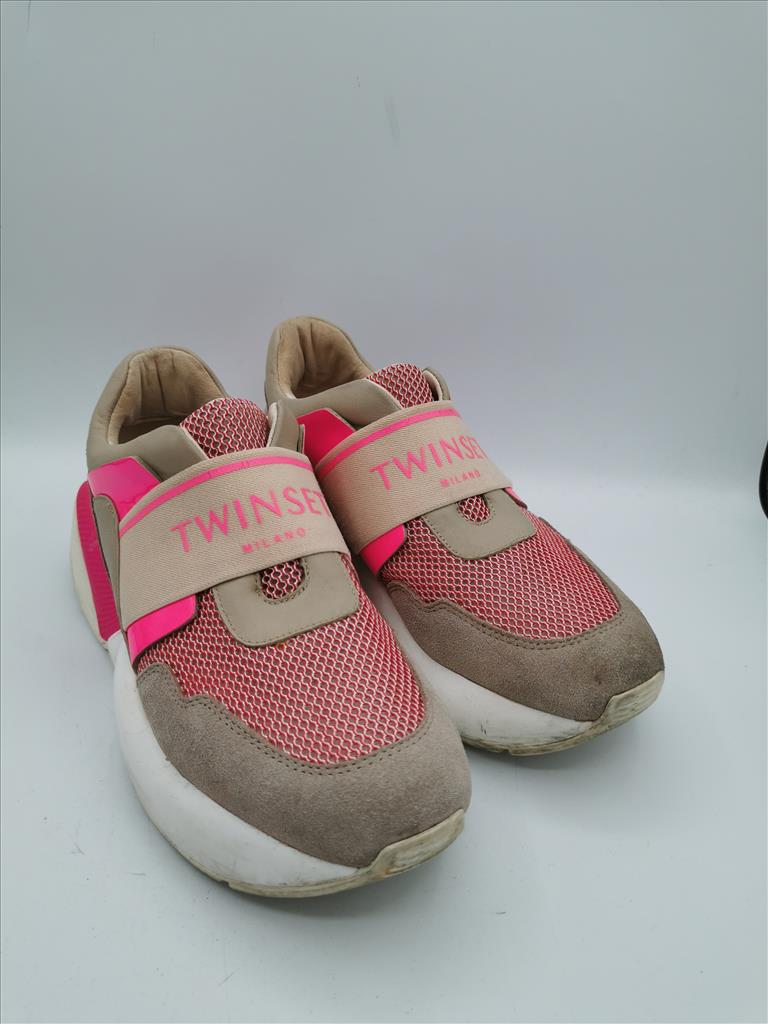 SCARPE D TWIN SET FUCSI E BEIGE SNEAKERS N39