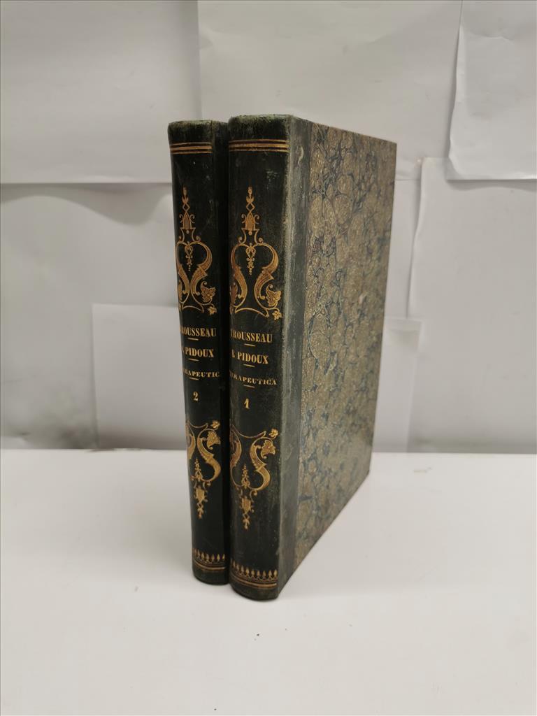 TRATTATO DI TERAPEUTICA E DI MATERIA MEDICA | TROUSSEAU | PIDOUX | 1856 | 2 VOL. 