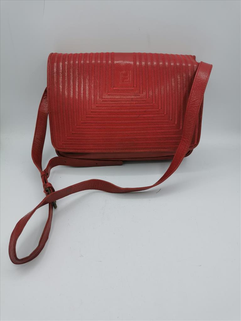 BORSA FENDI  VINTAGE RED  PELLE  