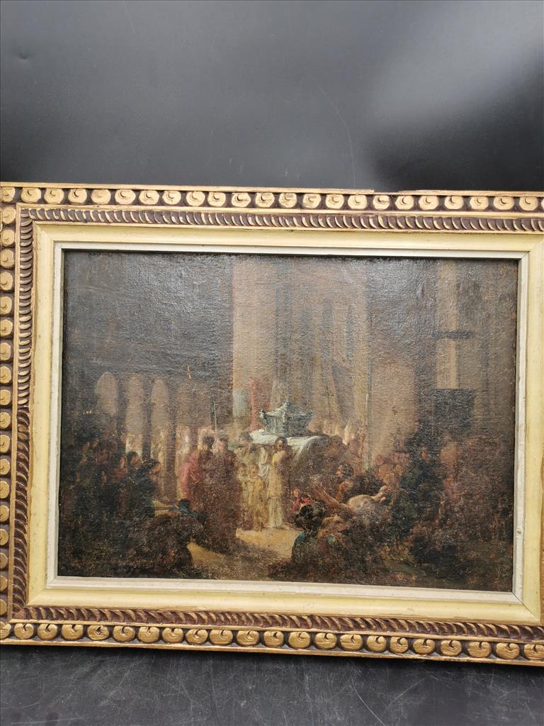 Quadro Xix Secolo Scena Religiosa Attr Nicolo' Barbino